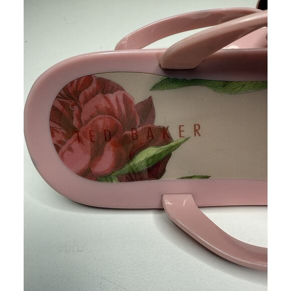 Ted Baker London Susie P Bow Sandals Womens EU 39 US 8 Pink Plastic Flip Flop - Picture 8 of 9
